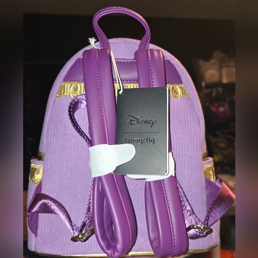 New!Loungefly Disney Beauty and the Beast Chip Figural Corduroy Mini Backpack - Picture 3 of 5